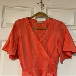 LOFT Coral Wrap Top